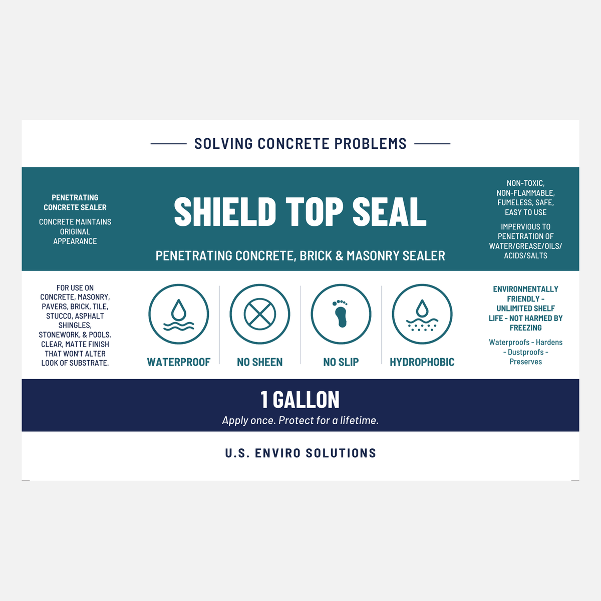 Shield Top Seal label with product details